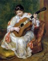 Frau  die Gitarre Pierre Auguste Renoir spielen